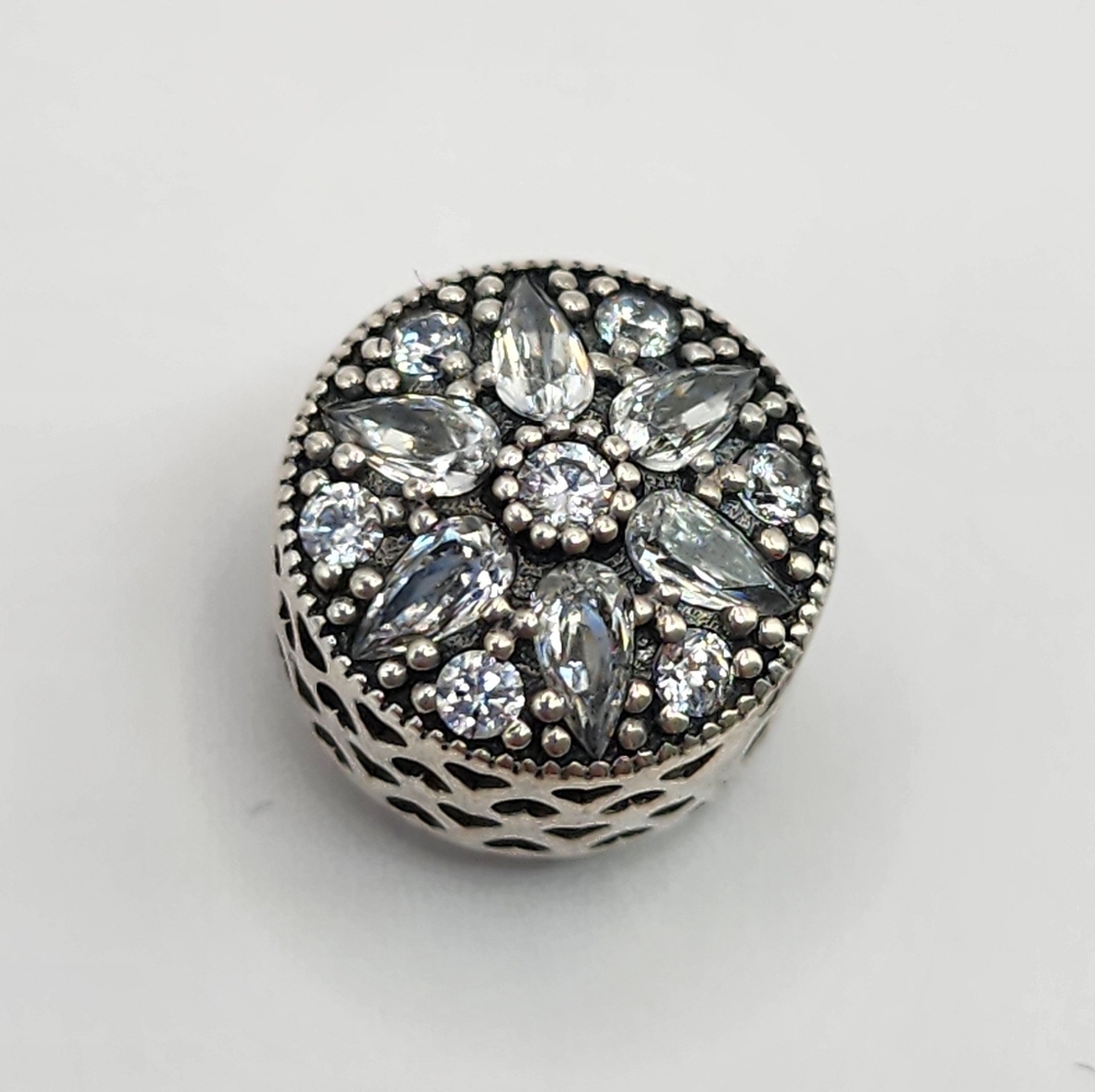 Pandora Silver Floral Bling Charm